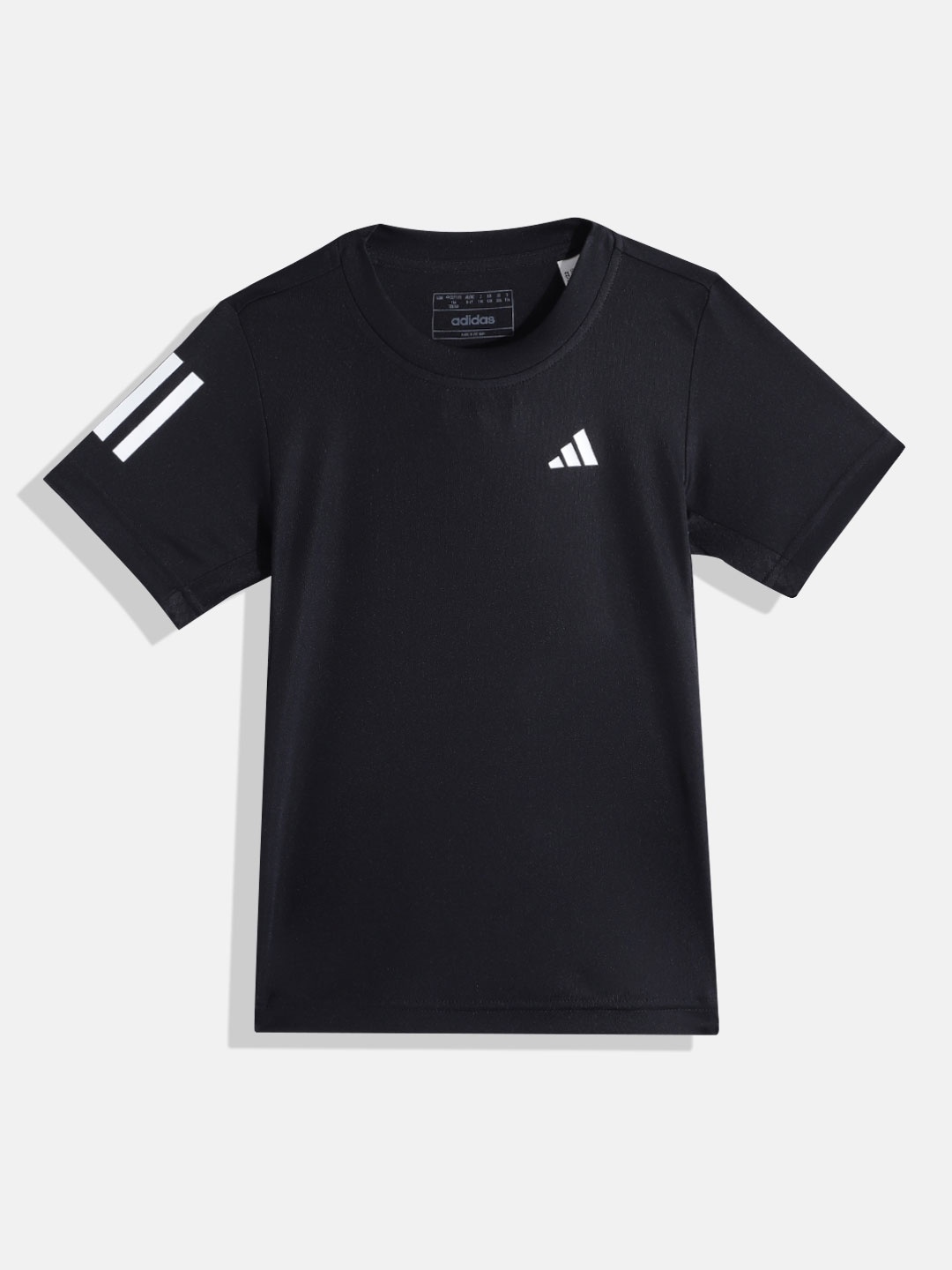 

ADIDAS Boys Club 3STR Brand Logo Detail AEROREADY Tennis Sustainable T-shirt, Black