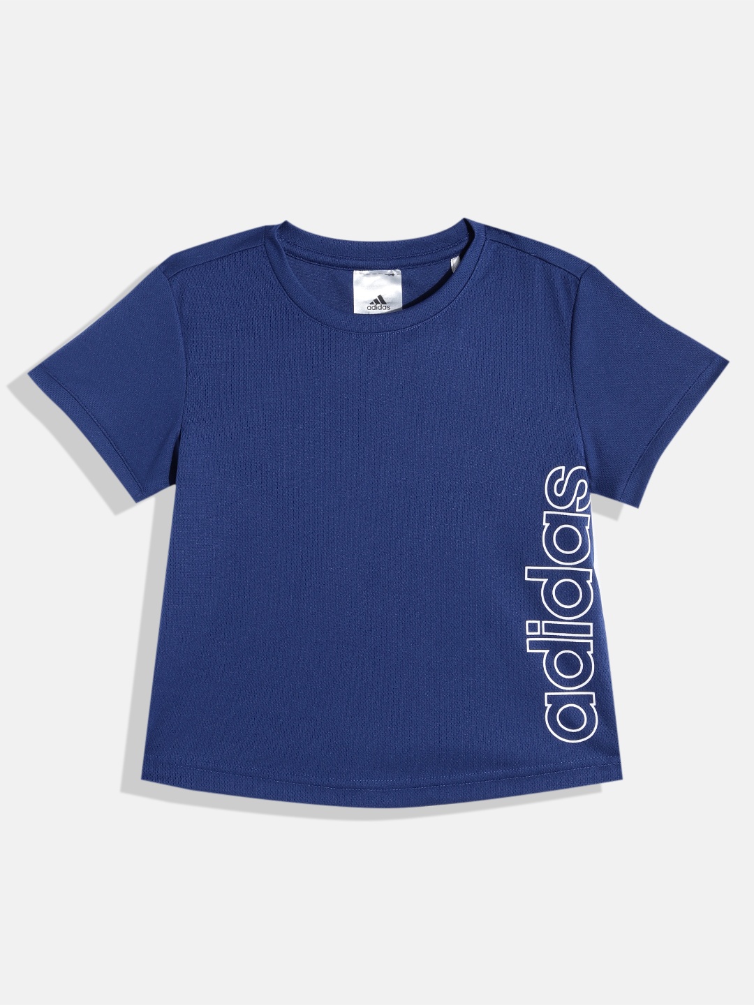 

ADIDAS Girls LIN LG Brand Logo Printed T-shirt, Blue
