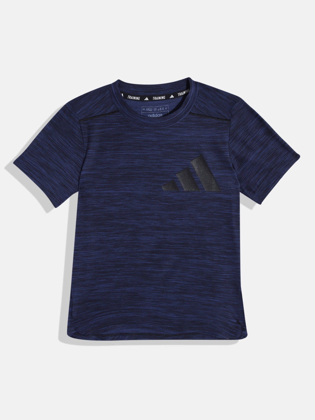 

ADIDAS Boys Striped Ti Heath Tee Aeroready Sports T-shirt, Navy blue