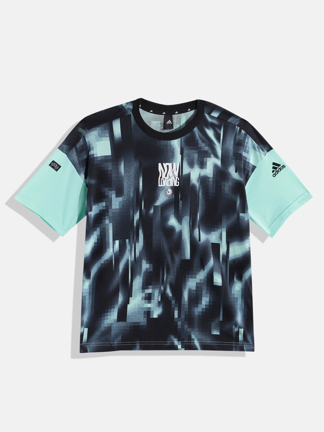 

ADIDAS Kids Pure Cotton Abstract Print Arkd3 Tee Loose T-shirt, Black