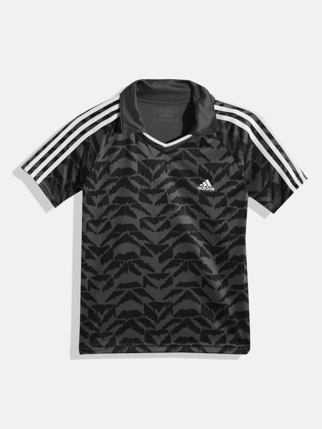 

ADIDAS Kids Abstract Print FT JSY Aeroready Sports T-Shirts, Black