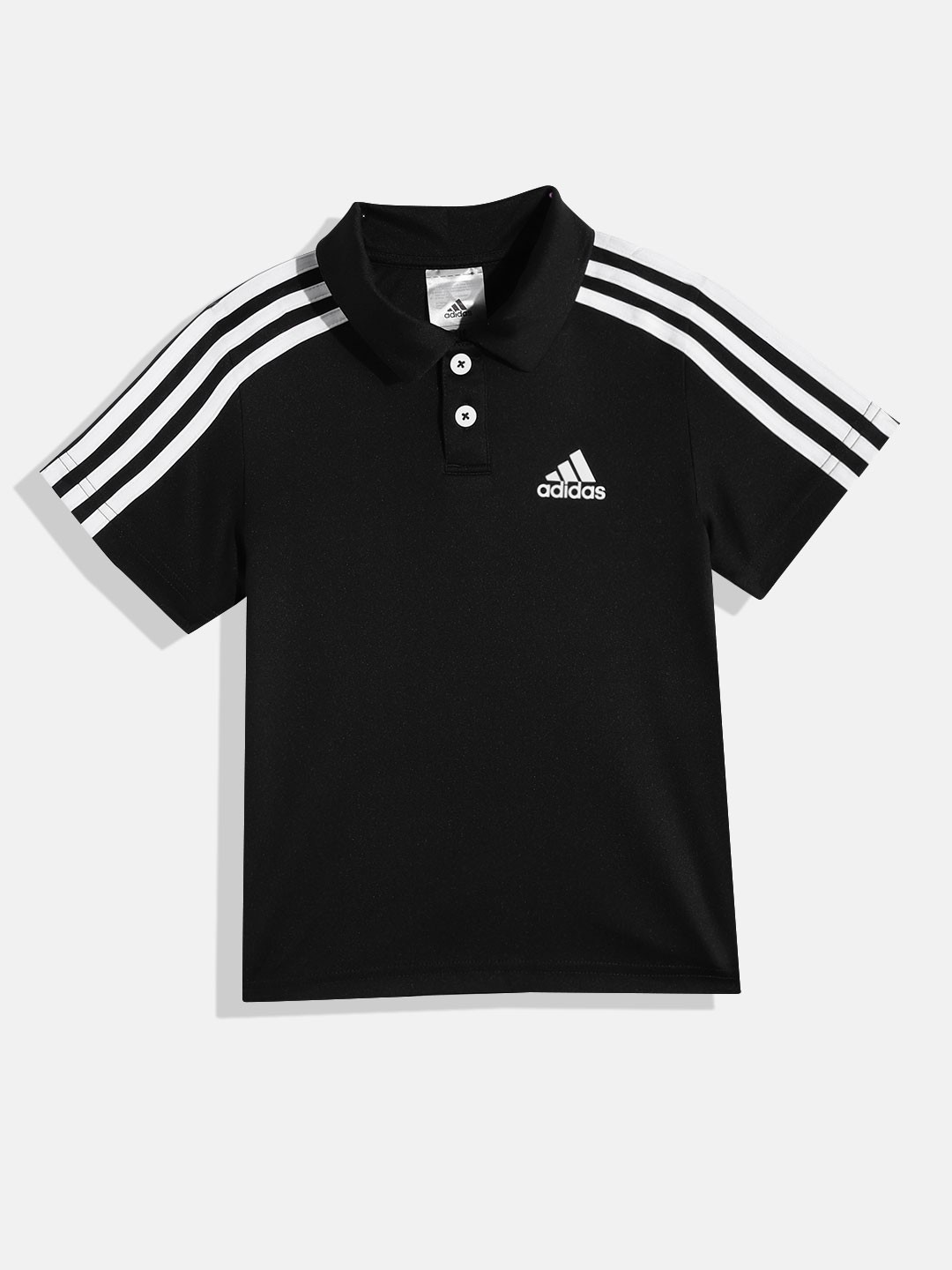 

ADIDAS Boys 3S Polo Collar T-shirt, Black