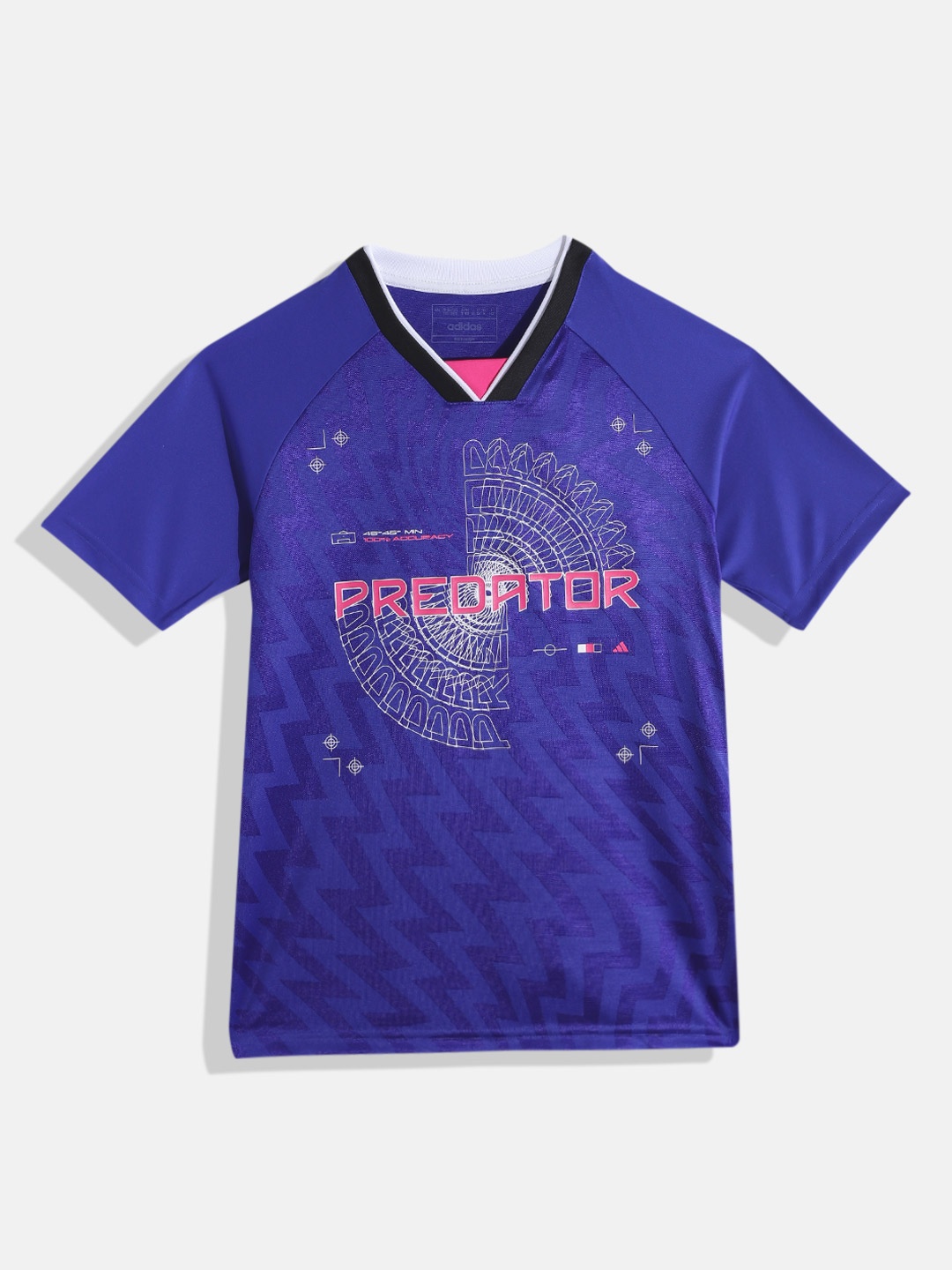 

ADIDAS Kids Football Inspired Predator Printed AEROREADY Sustainable Jersey T-shirt, Blue