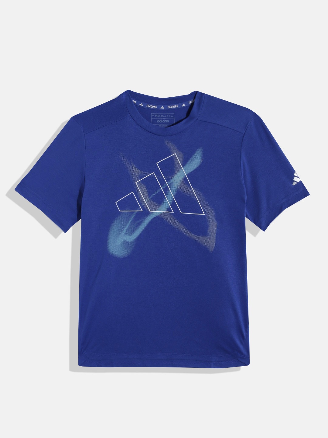 

ADIDAS Boys Typography Printed Aeroready B Hiit GFX Tee Training T-shirt, Blue