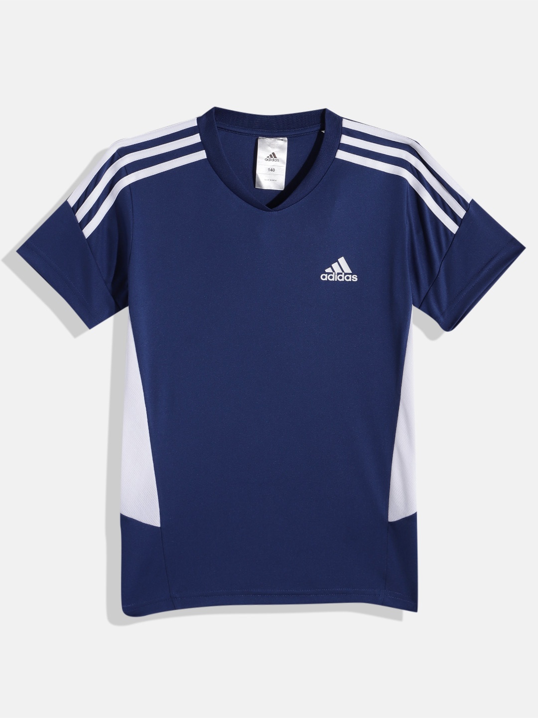 

ADIDAS Boys Brand Logo Detail Aeroready T-shirt, Navy blue