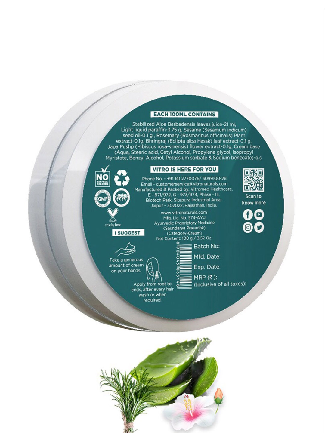 

VITRO I Am Natural Leave-in Hair Cream 100 gm, White