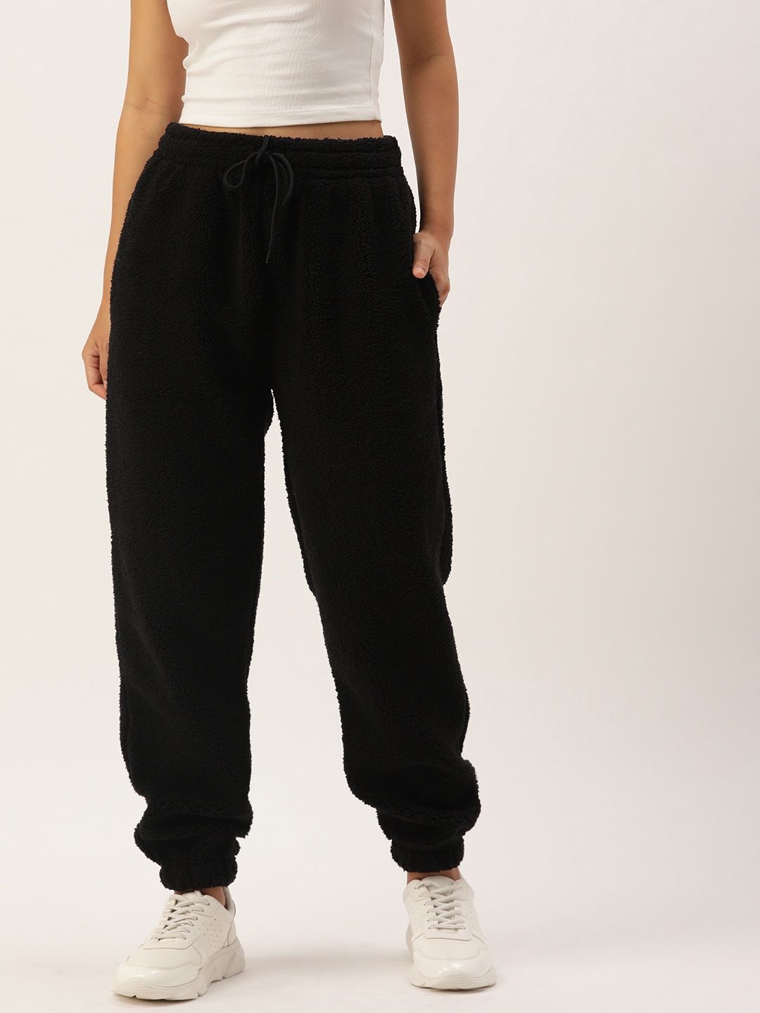 

FOREVER 21 Women Solid Joggers, Black