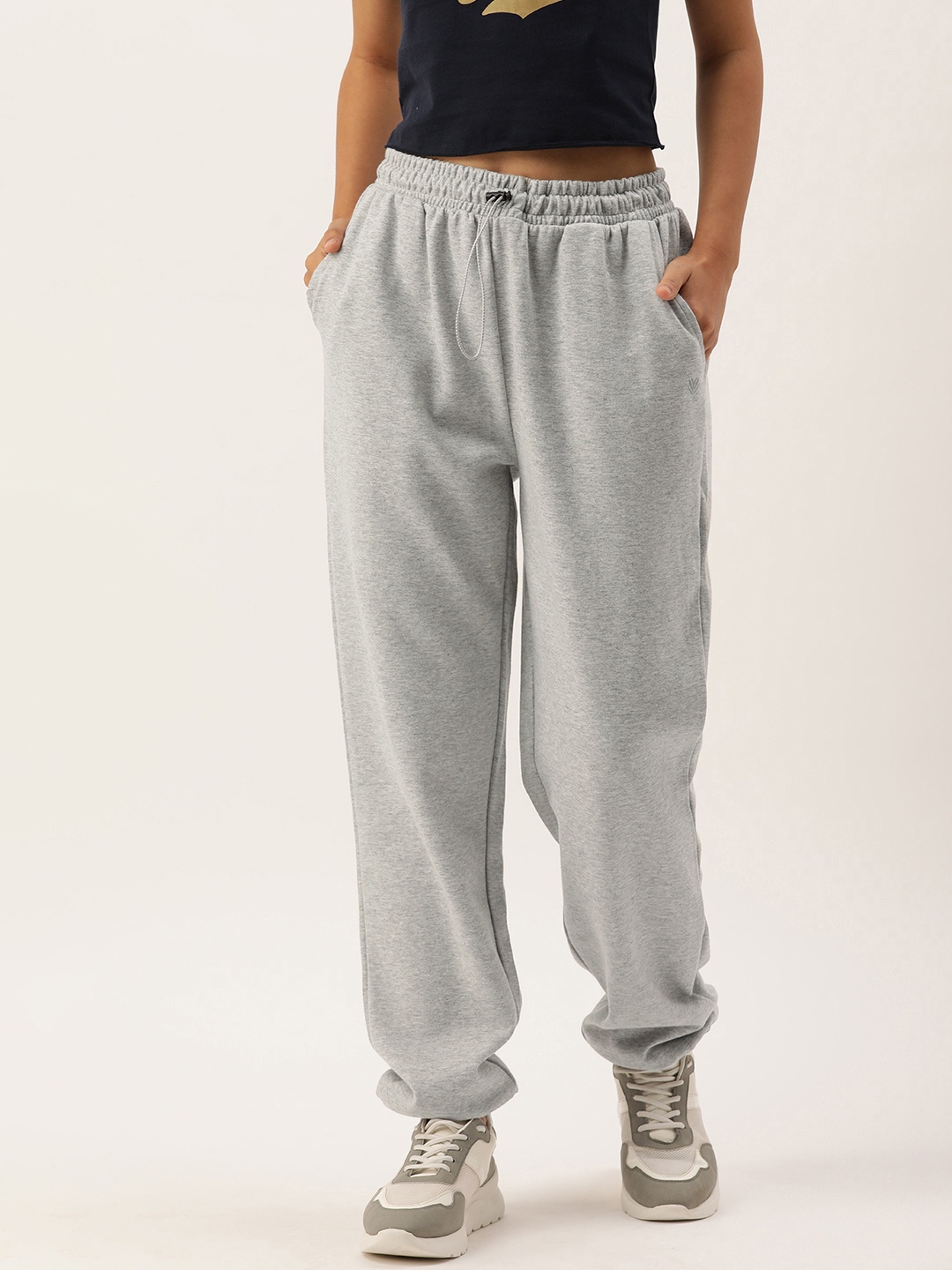 

FOREVER 21 Women Solid Mid Rise Jogger, Grey