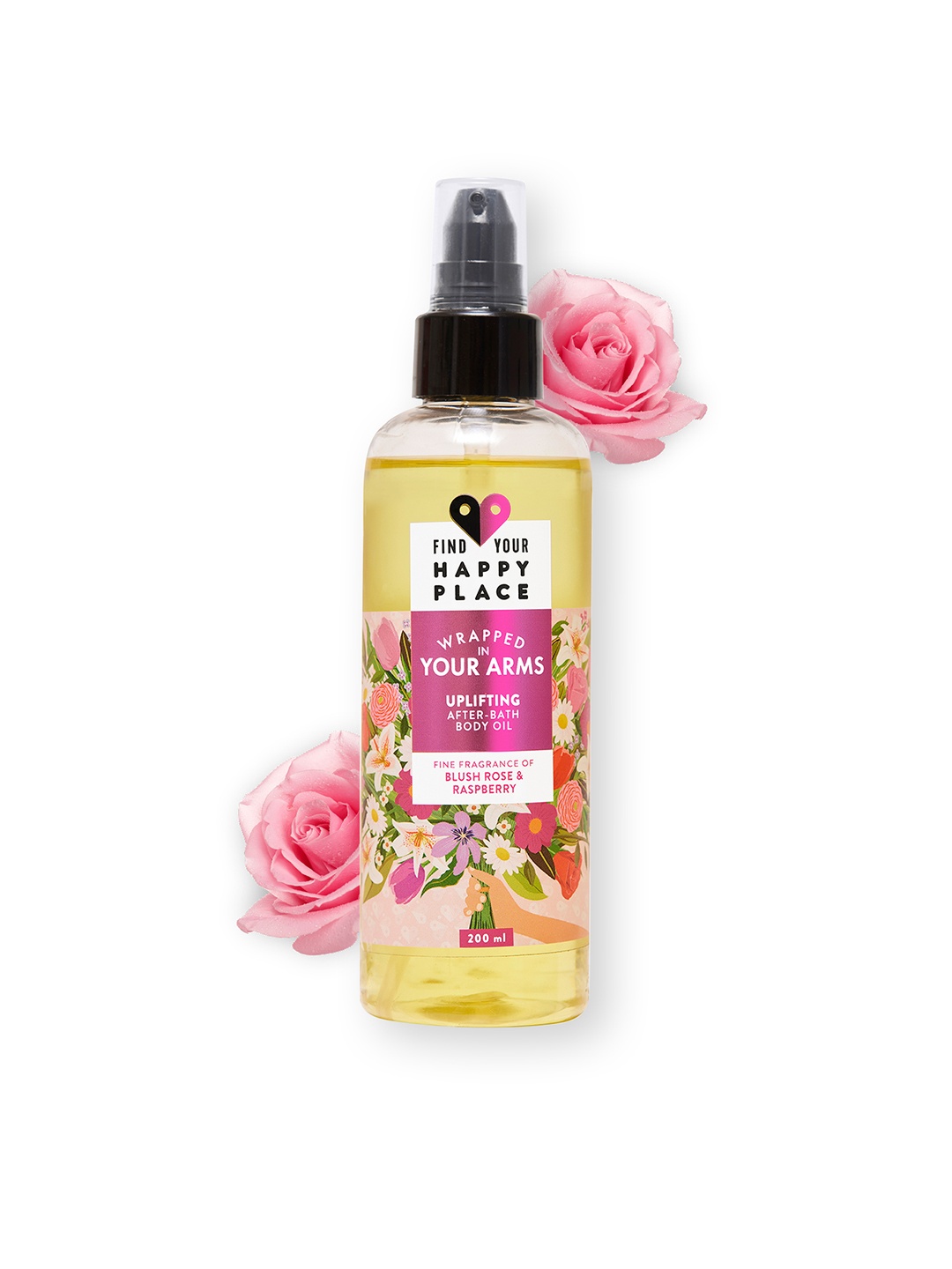 

FIND YOUR HAPPY PLACE Wrapped In Your Arms Uplifting After Bath Body Oil - 200ml, Yellow