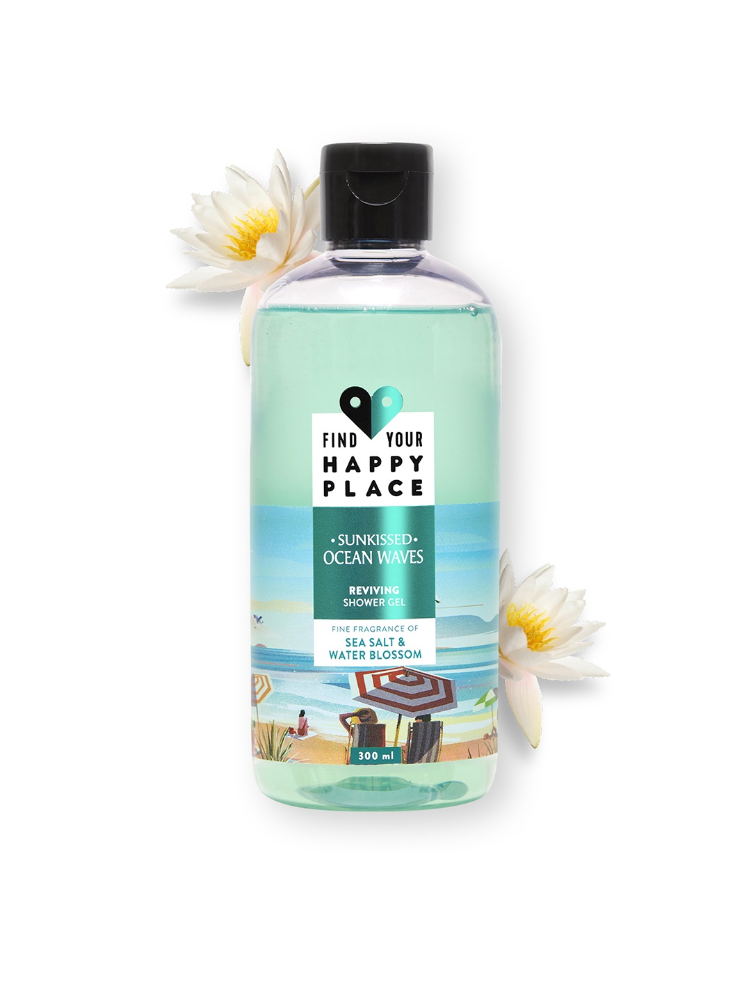

FIND YOUR HAPPY PLACE Sunkissed Ocean Waves Reviving Shower Gel - 300ml, Blue
