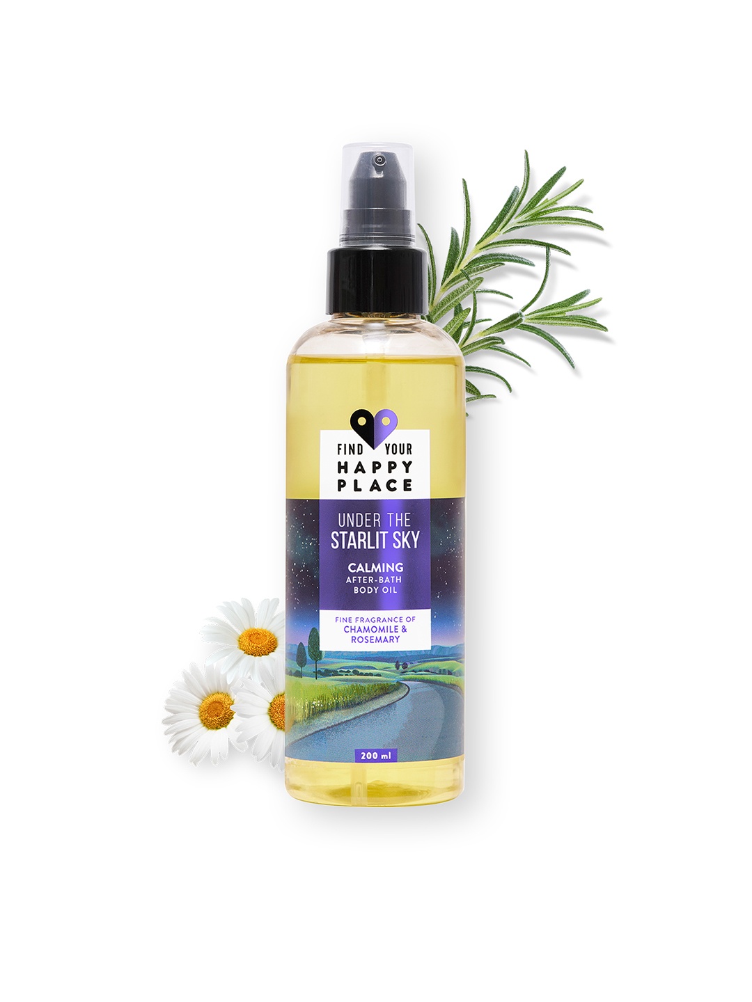 

FIND YOUR HAPPY PLACE Under The Starlit Sky Calming After Bath Body Oil - 200ml, Blue