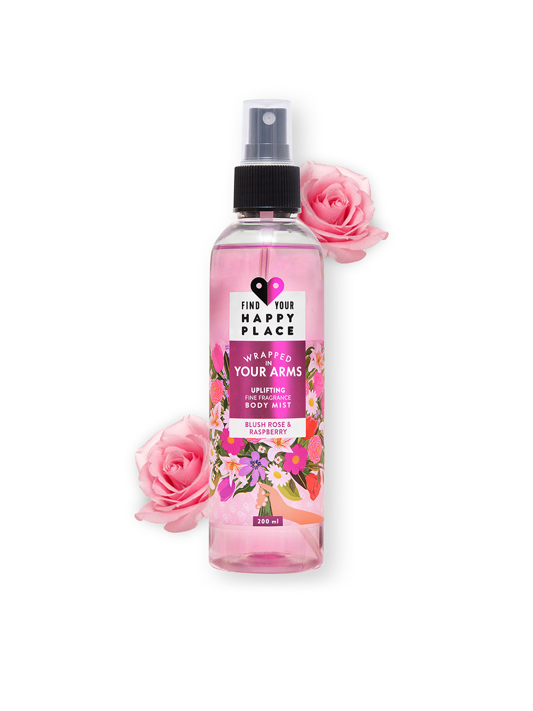 

FIND YOUR HAPPY PLACE Wrapped in Your Arms Body Mist with Vitamin E - 200 ml, Pink