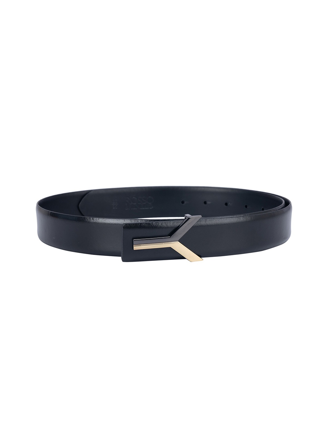 

ROSSO BRUNELLO Men Leather Formal Belt, Black