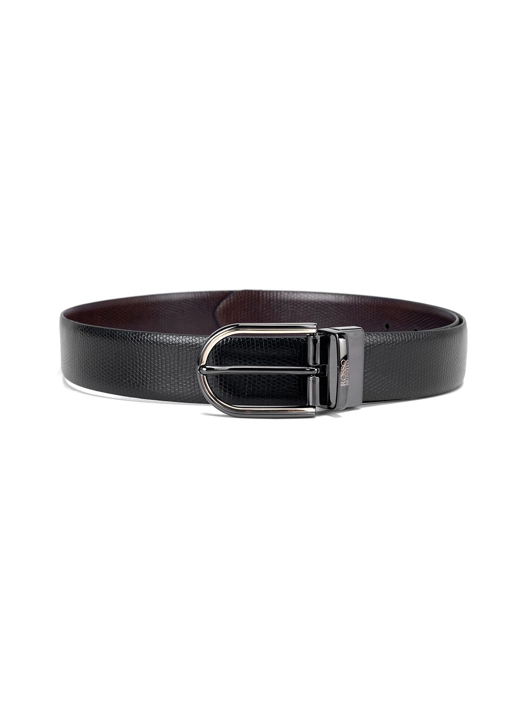

ROSSO BRUNELLO Men Leather Belt, Black