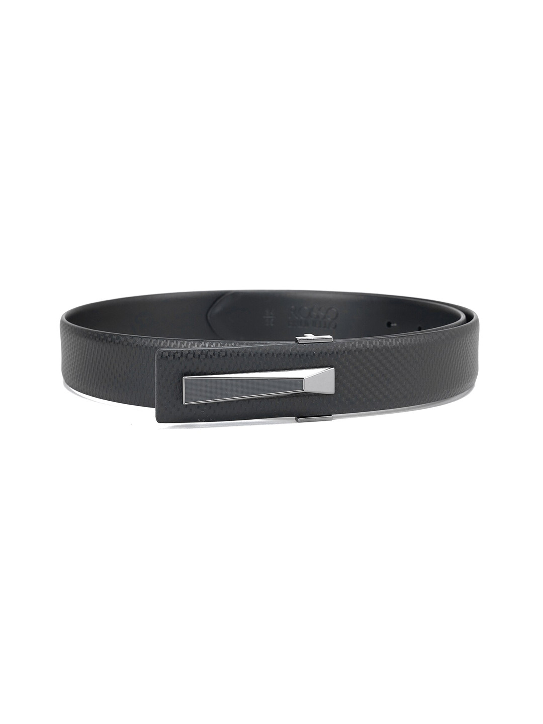 

ROSSO BRUNELLO Men Textured Leather Belt, Black