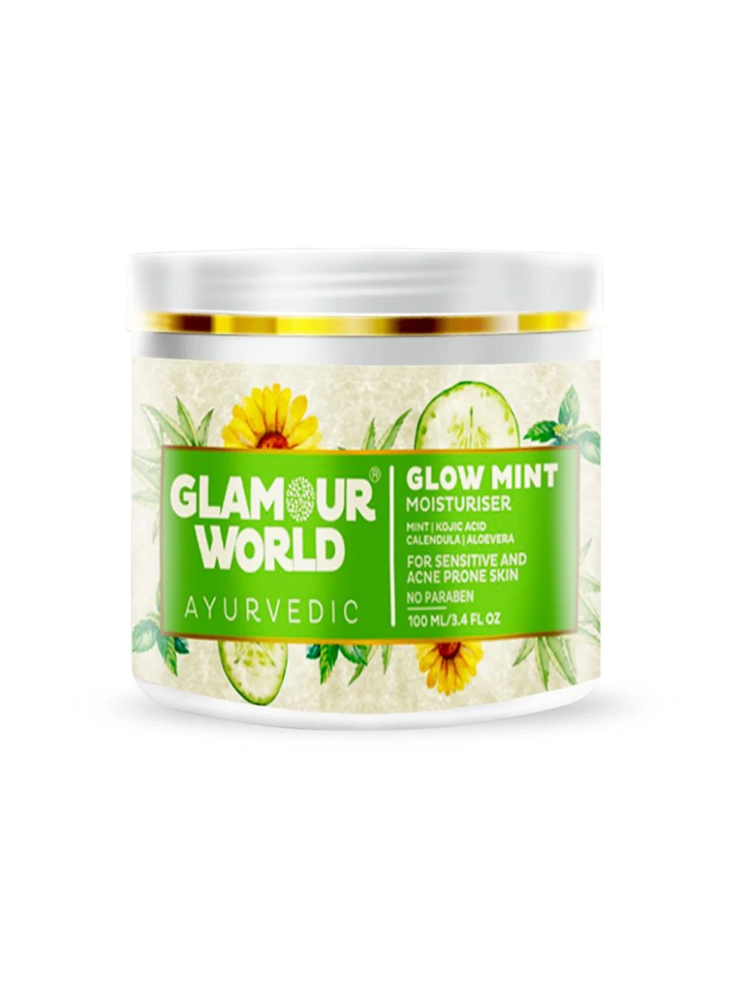

Glamour World Ayurvedic Glow Mint Face Moisturiser 100ml, White