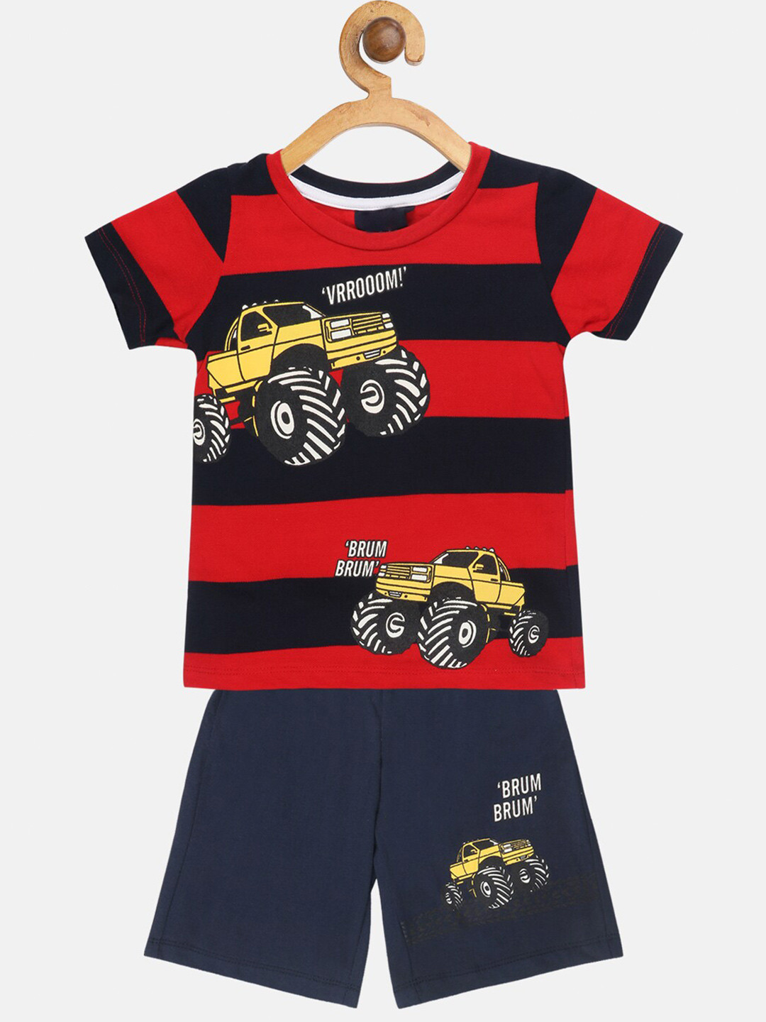 

YK Boys Printed Pure Cotton T-shirt with Shorts, Red