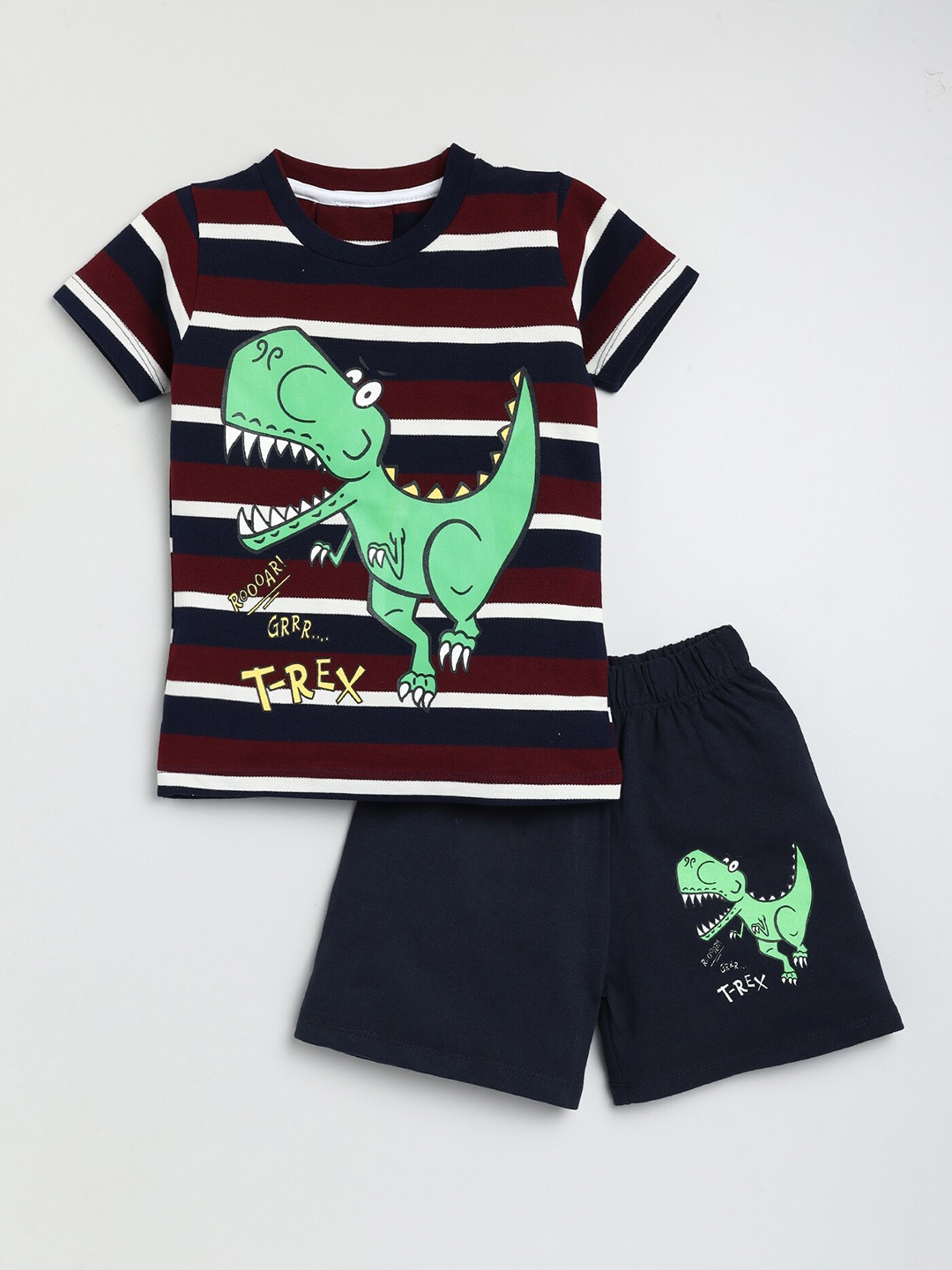 

YK Boys Printed T-shirt with Shorts, Brown