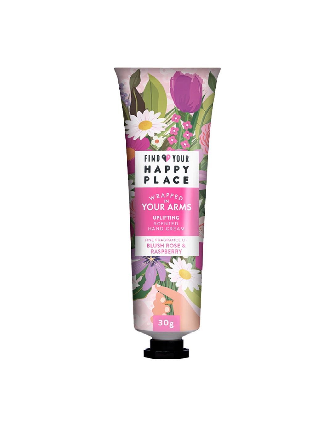 

FIND YOUR HAPPY PLACE Wrapped In Your Arms Scented Hand Cream with Blush Rose - 30 g, Pink