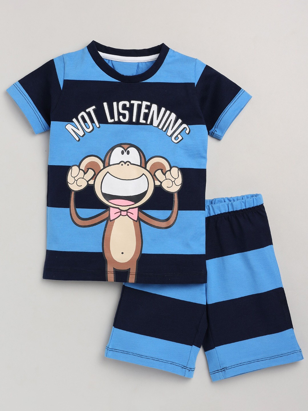 

YK Boys Printed T-shirt with Shorts, Blue
