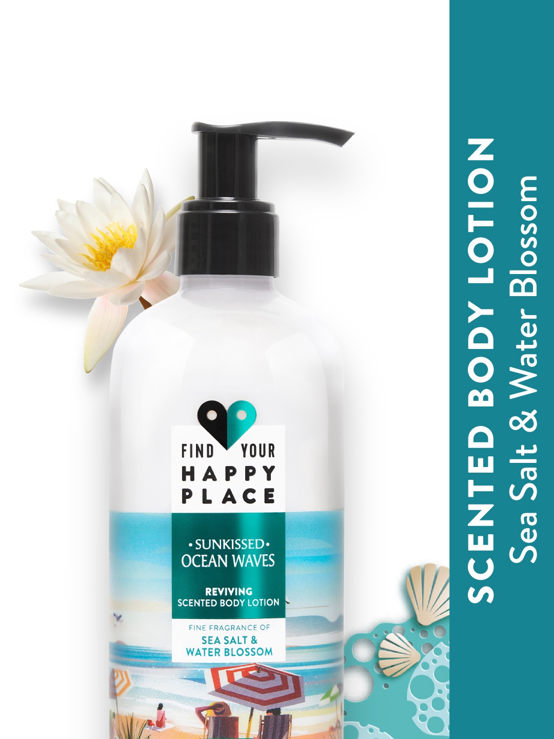 

FIND YOUR HAPPY PLACE Sunkissed Ocean Waves Moisturising Body Lotion with Sea Salt - 300ml, Blue