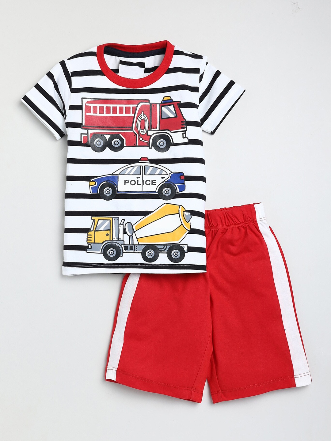 

YK Boys Printed T-shirt with Shorts, White