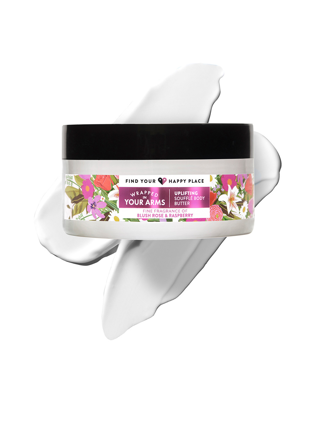 

FIND YOUR HAPPY PLACE Wrapped In Your Arms Souffle Body Butter with Blush Rose - 200 g, Pink