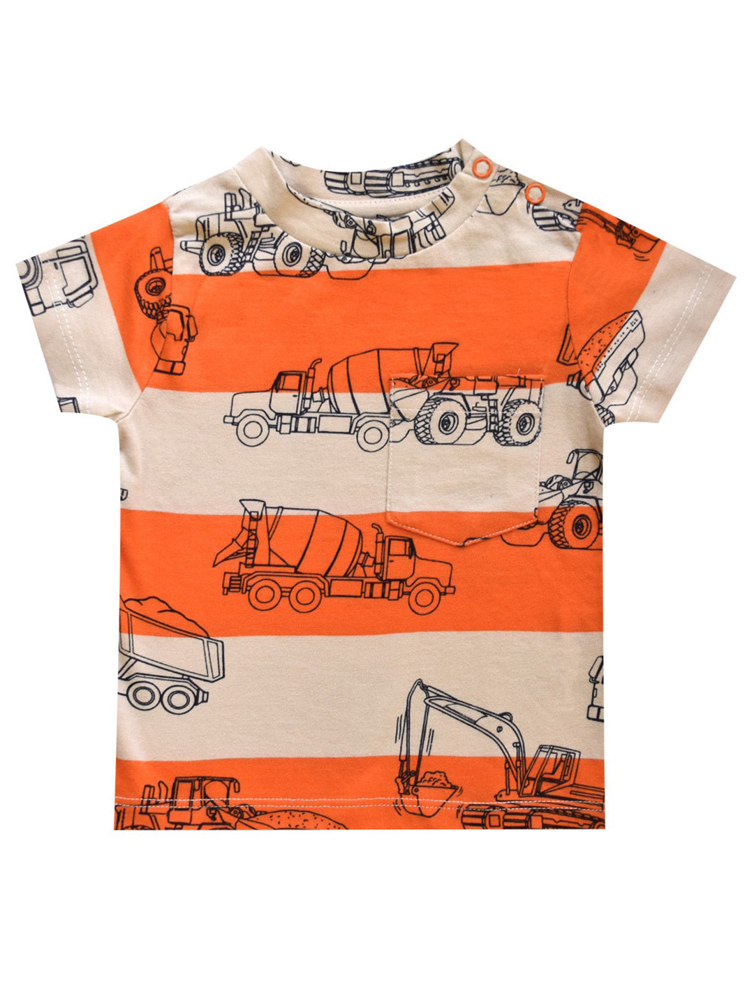 

milou Infants Boys Conversational Printed Round Neck Pure Cotton T-shirt, Orange
