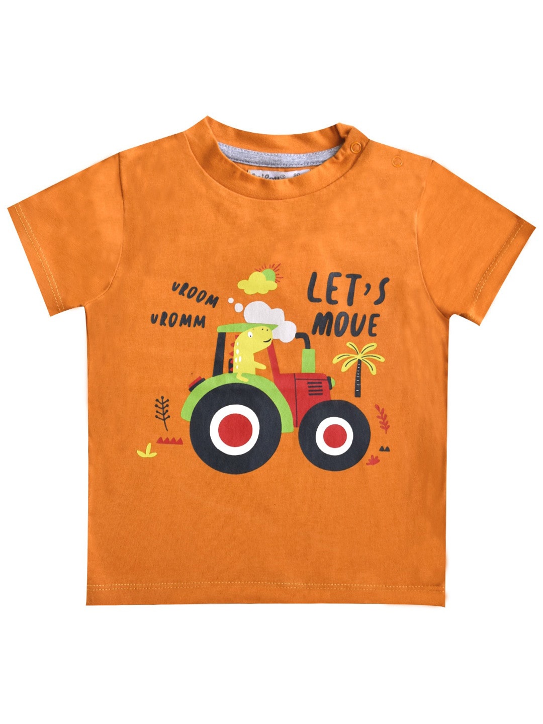 

milou Infants Boys Graphic Printed Round Neck Pure Cotton T-shirt, Mustard