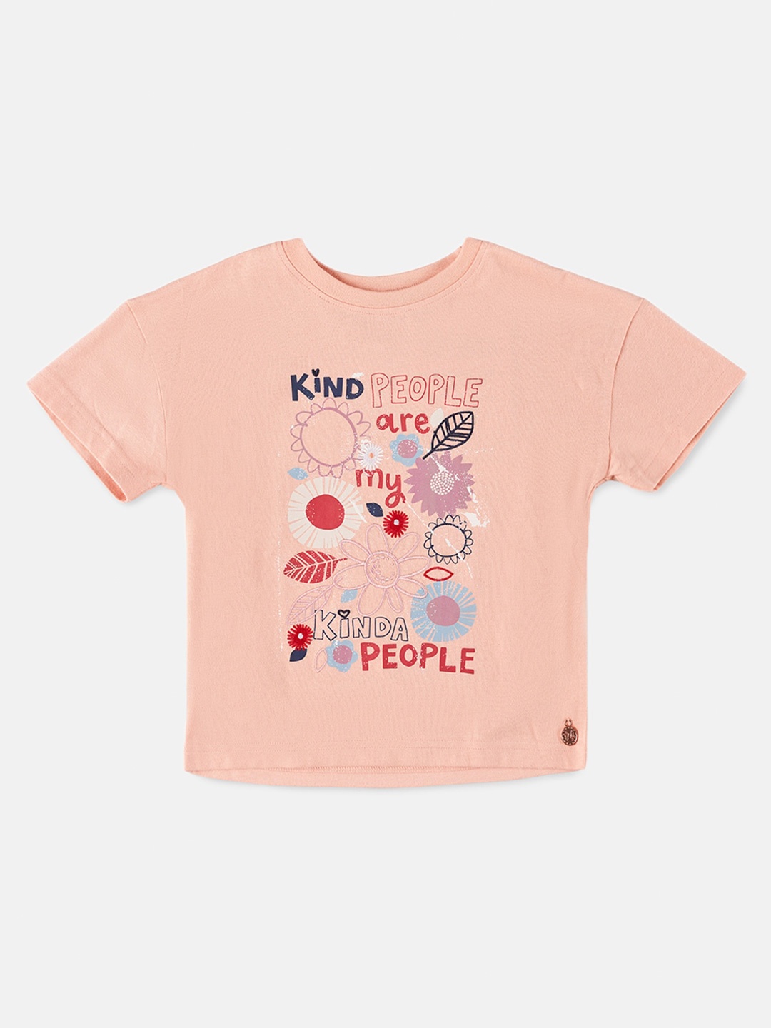 

Angel & Rocket Girls Floral Printed Cotton T-shirt, Pink