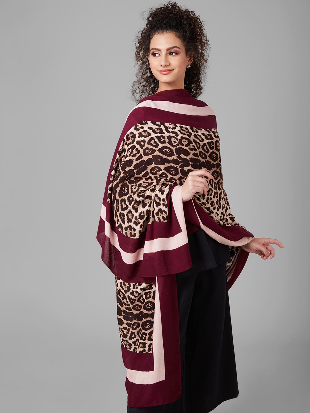 

Style Quotient Women Brown & Maroon Printed Stole