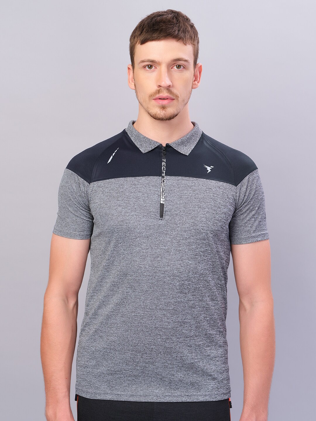 

Technosport Polo Collar Antimicrobial Training T-shirt, Grey