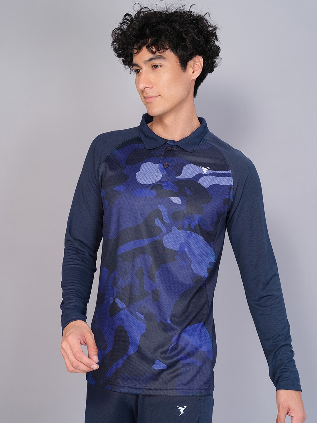 

Technosport Camouflage Printed Antimicrobial Active T-shirt, Navy blue