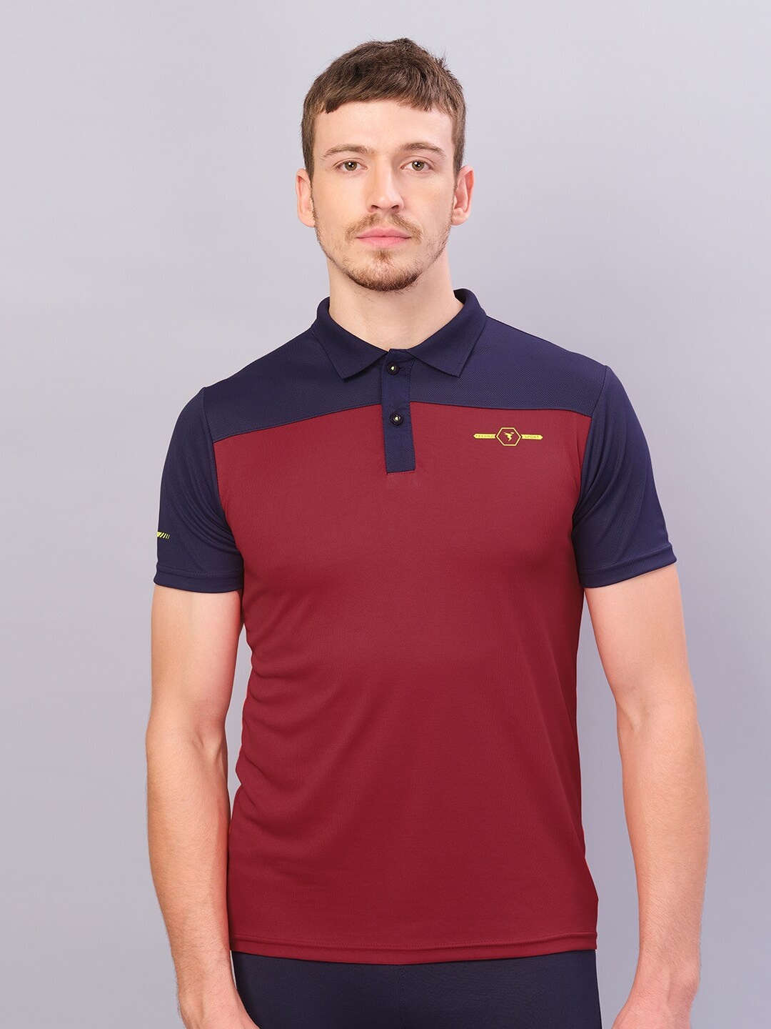 

Technosport Men Antimicrobial Polo Active T-shirt, Maroon