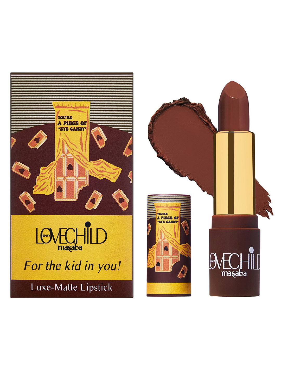 

Lovechild Masaba For The Kid In You Luxe-Matte Long Lasting Lipstick 4g - Barfee 11, Brown