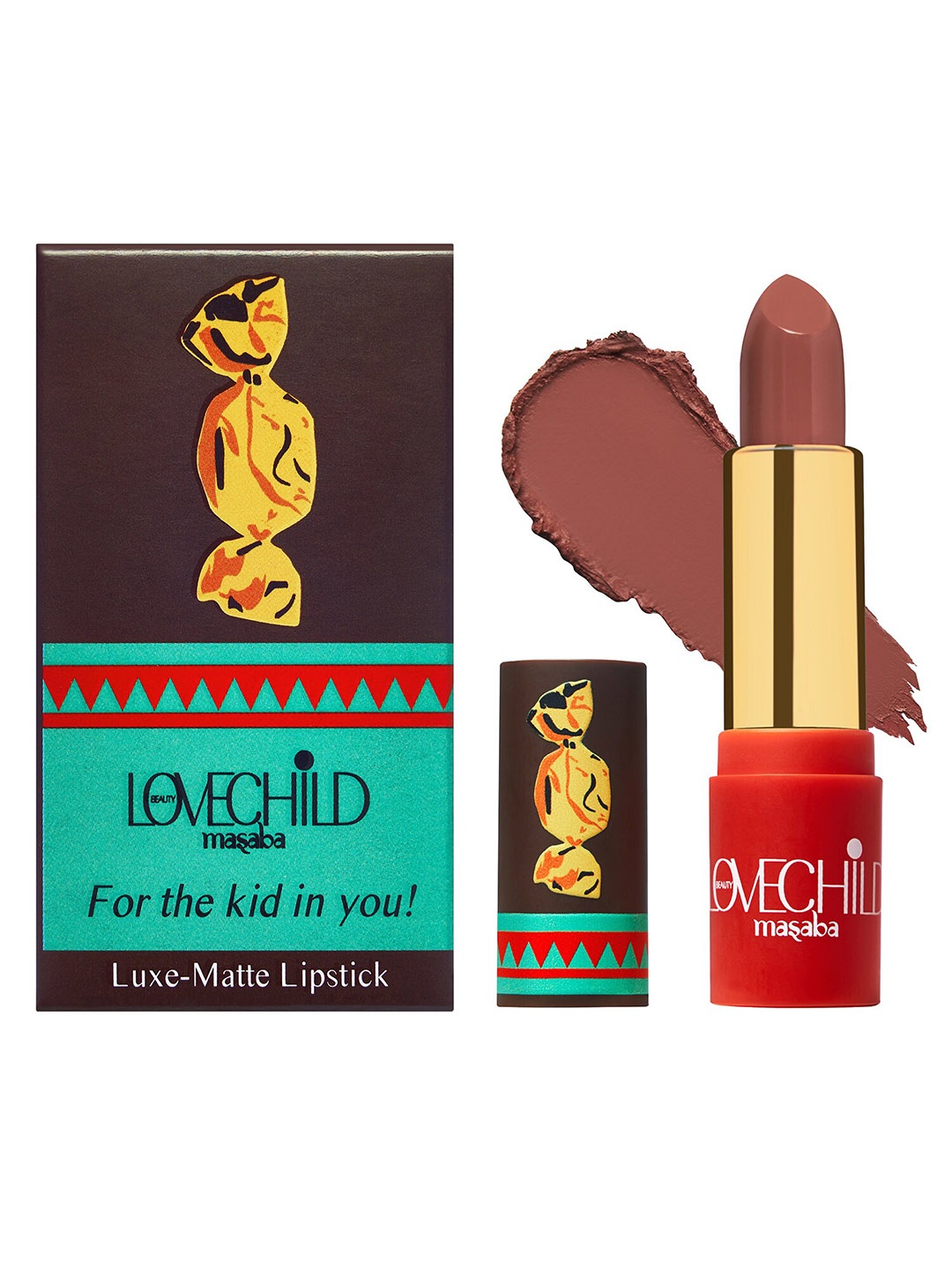 

Lovechild Masaba For The Kid In You Luxe-Matte Lipstick 4 g-Caramel 04, Brown