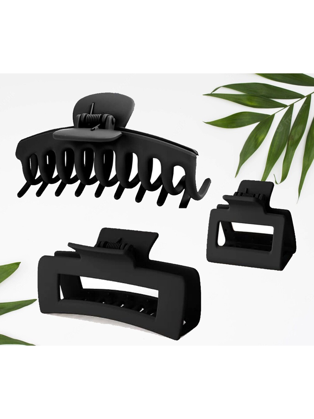 

FIMBUL Women Set Of 3 Plastic Claw Clips, Black