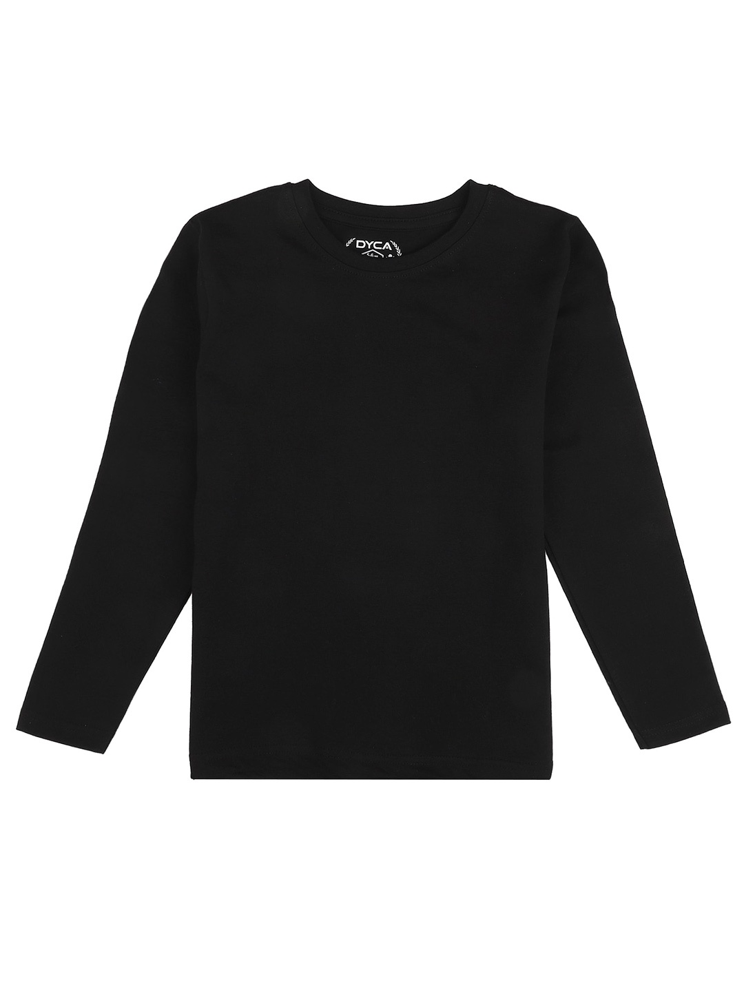 

DYCA Boys Round Neck Cotton T-shirt, Black