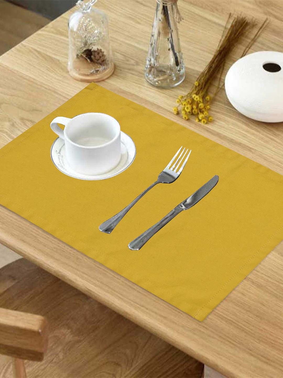 

Homitecture Set of 6 Yellow Pure Cotton Table Placemats