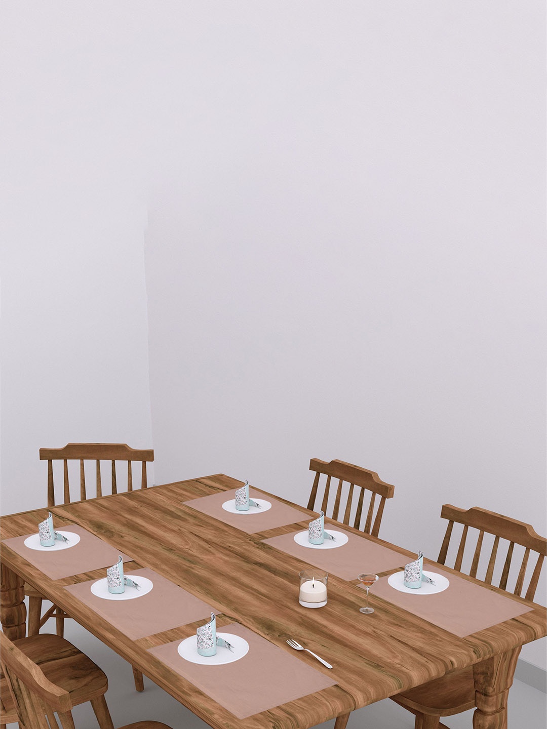 

Homitecture 6 Pcs Of Peach Cotton Dining Table Placemats