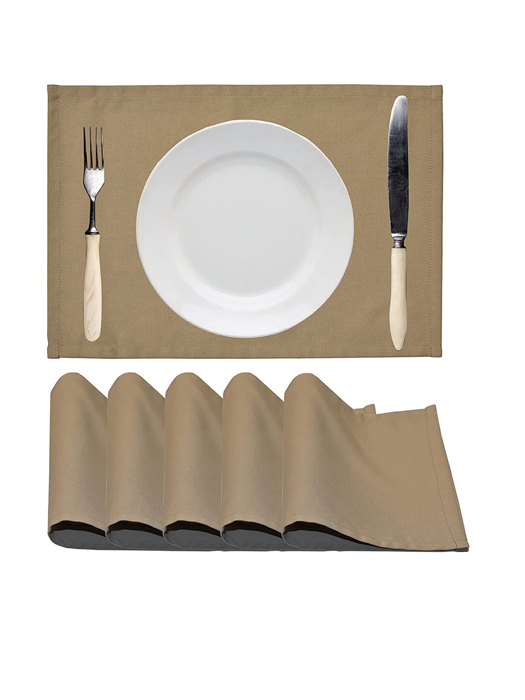 

Homitecture Set of 6 Beige Pure Cotton Dining Table Placemats