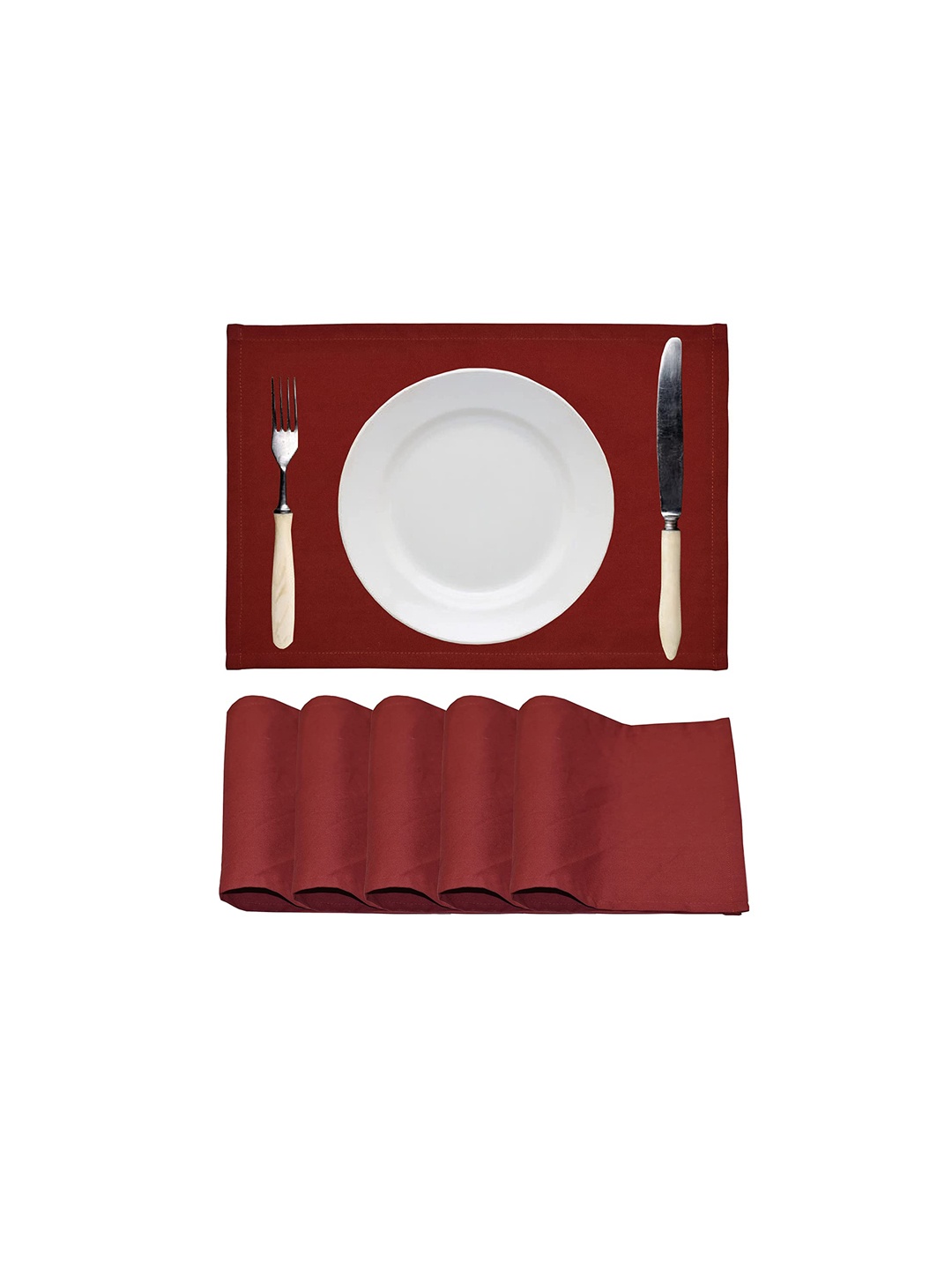 

Homitecture 6-Pcs Red Cotton Heat Resistant Table Placemats