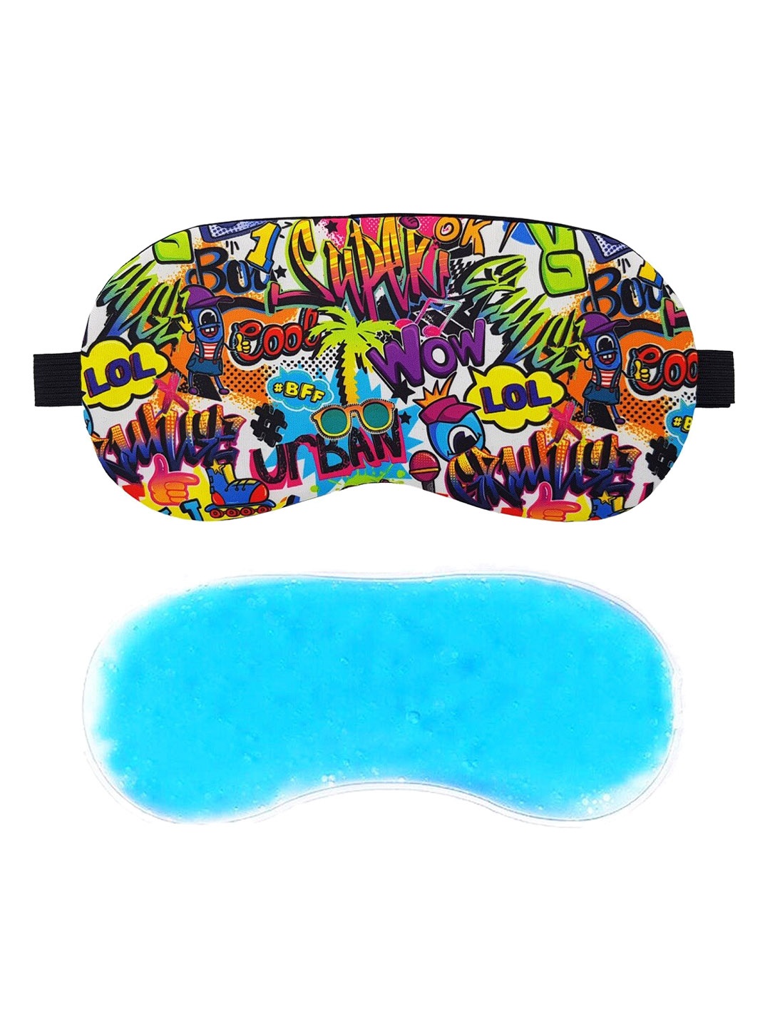 

JENNA Printed Sleeping Eye Shade Mask With Cooling Ice Gel, Off white