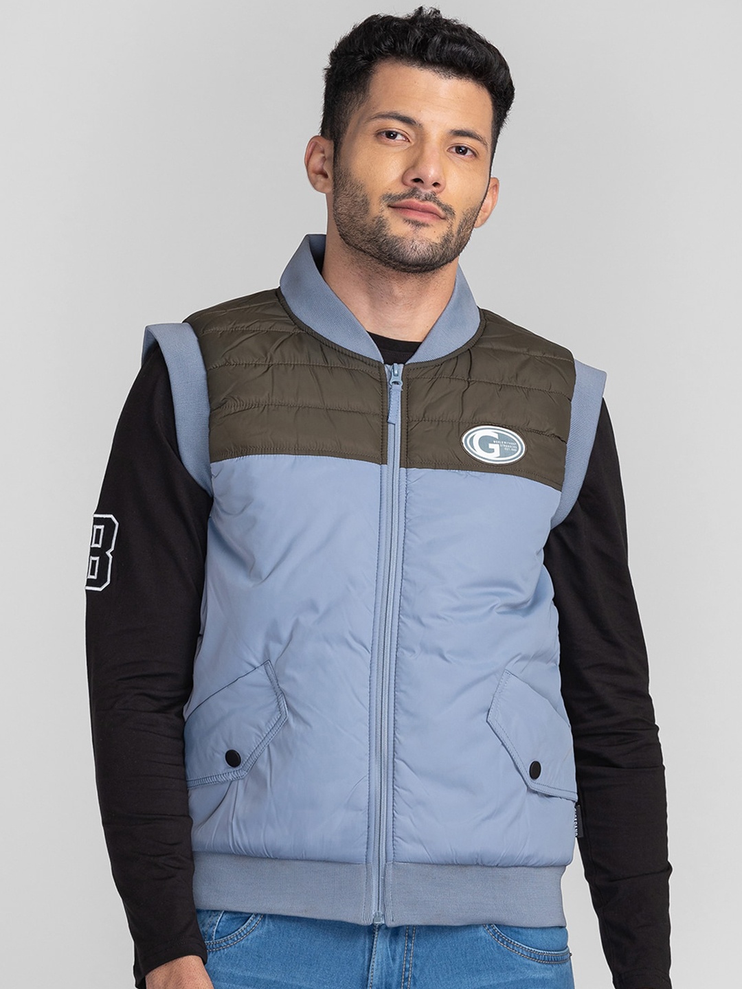 

GIORDANO Men Colourblocked Lightweight Outdoor Bomber Jacket, Grey