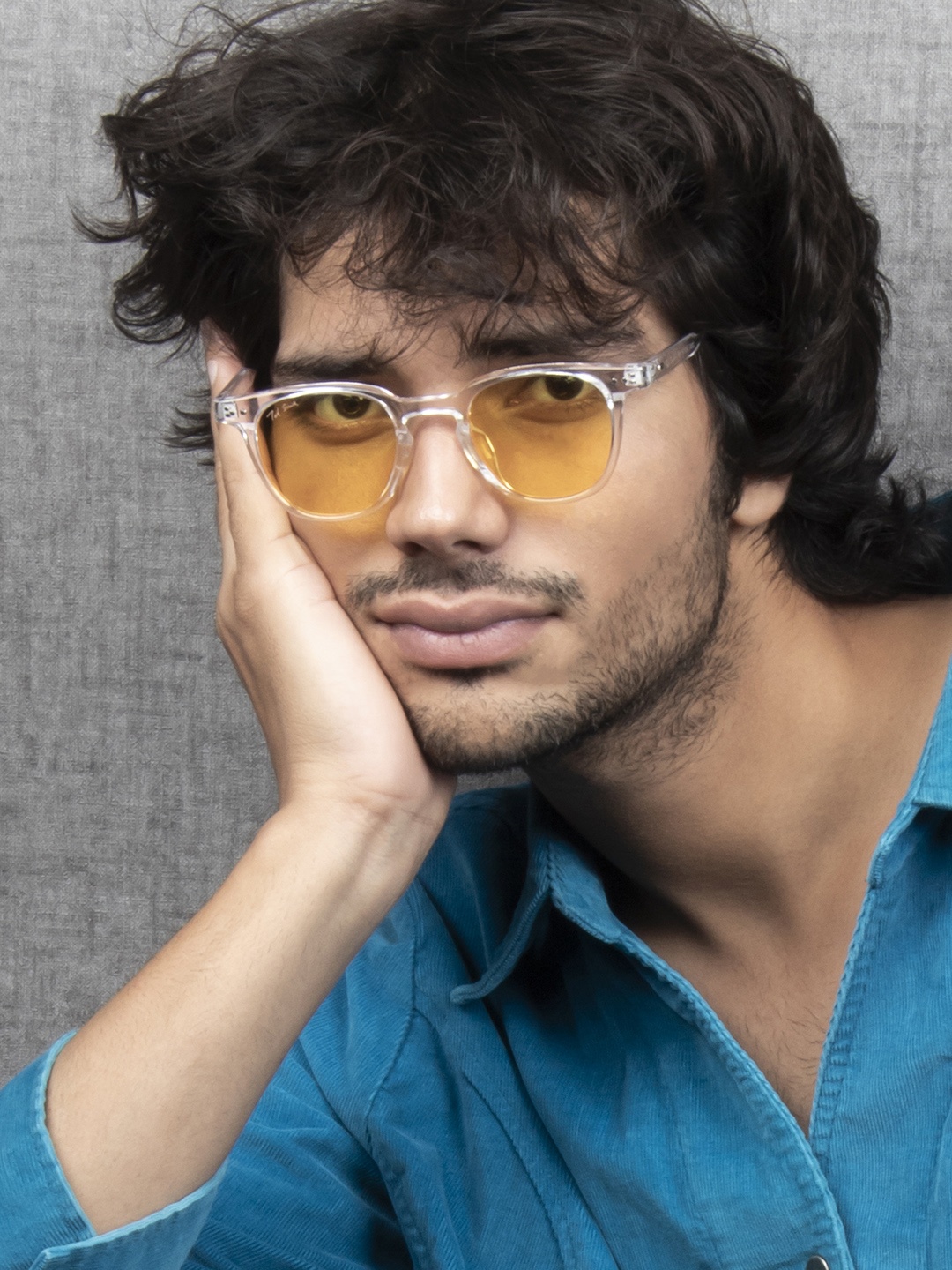 

Ted Smith Wayfarer Sunglasses with UV Protected Lens TSA-OPAL_C4, Yellow