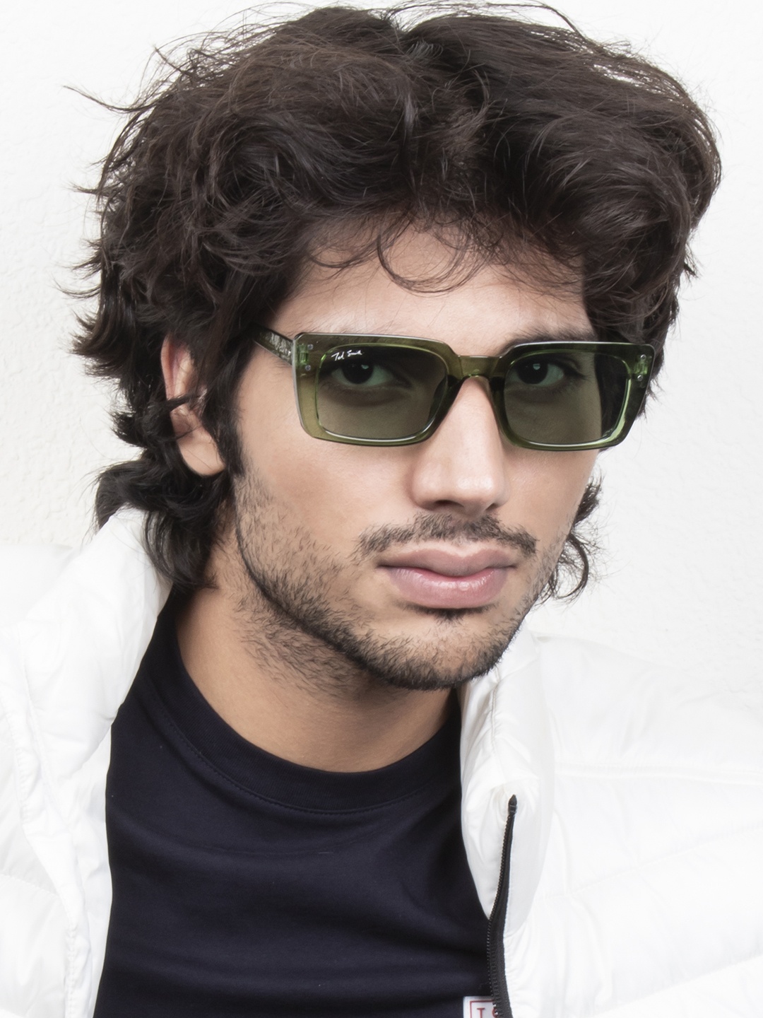 

Ted Smith Square Sunglasses with UV Protected Lens TSA-TWOPINES_GRN, Green