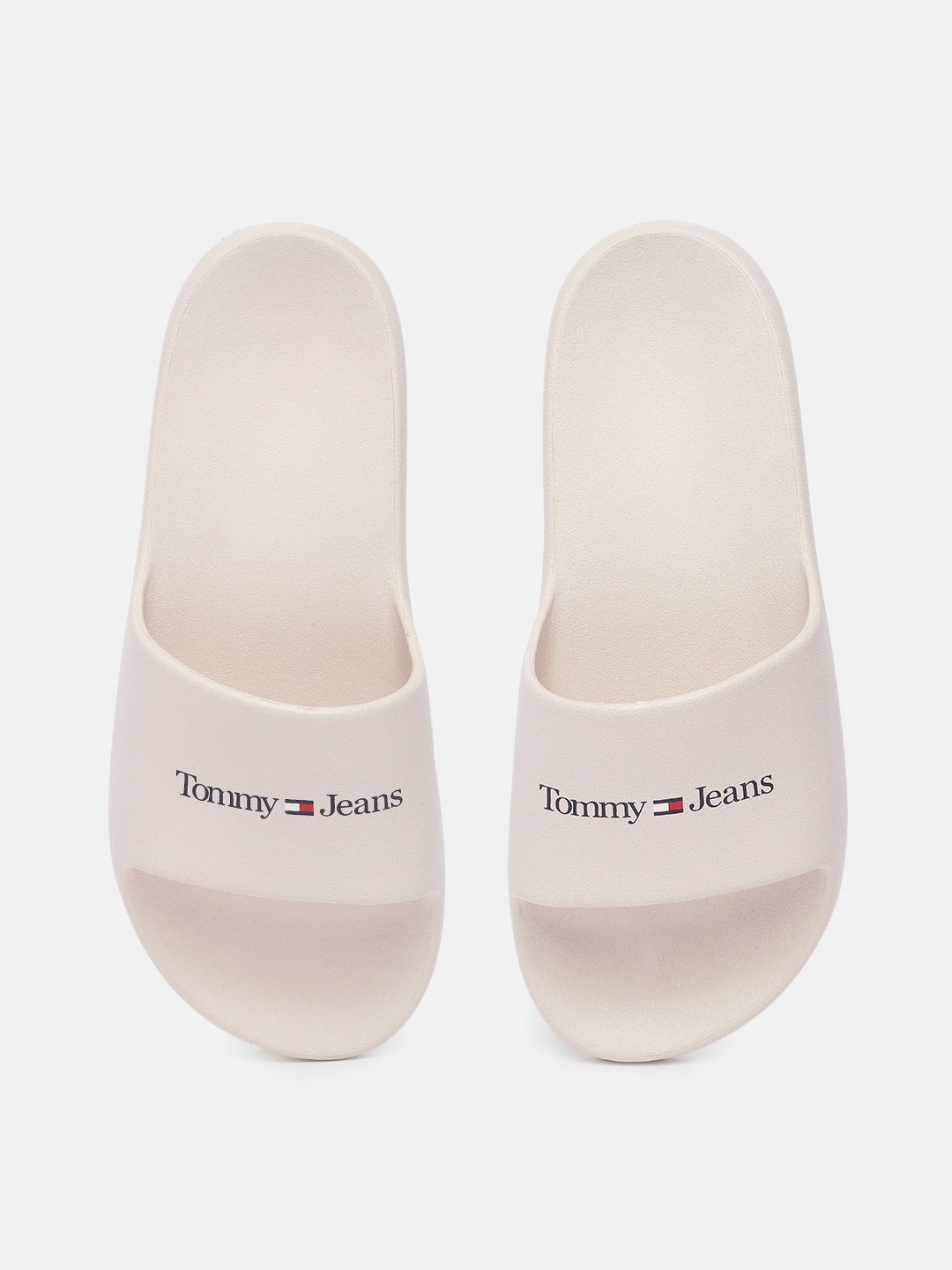 

Tommy Hilfiger Women Brand Logo Printed Sliders, Off white