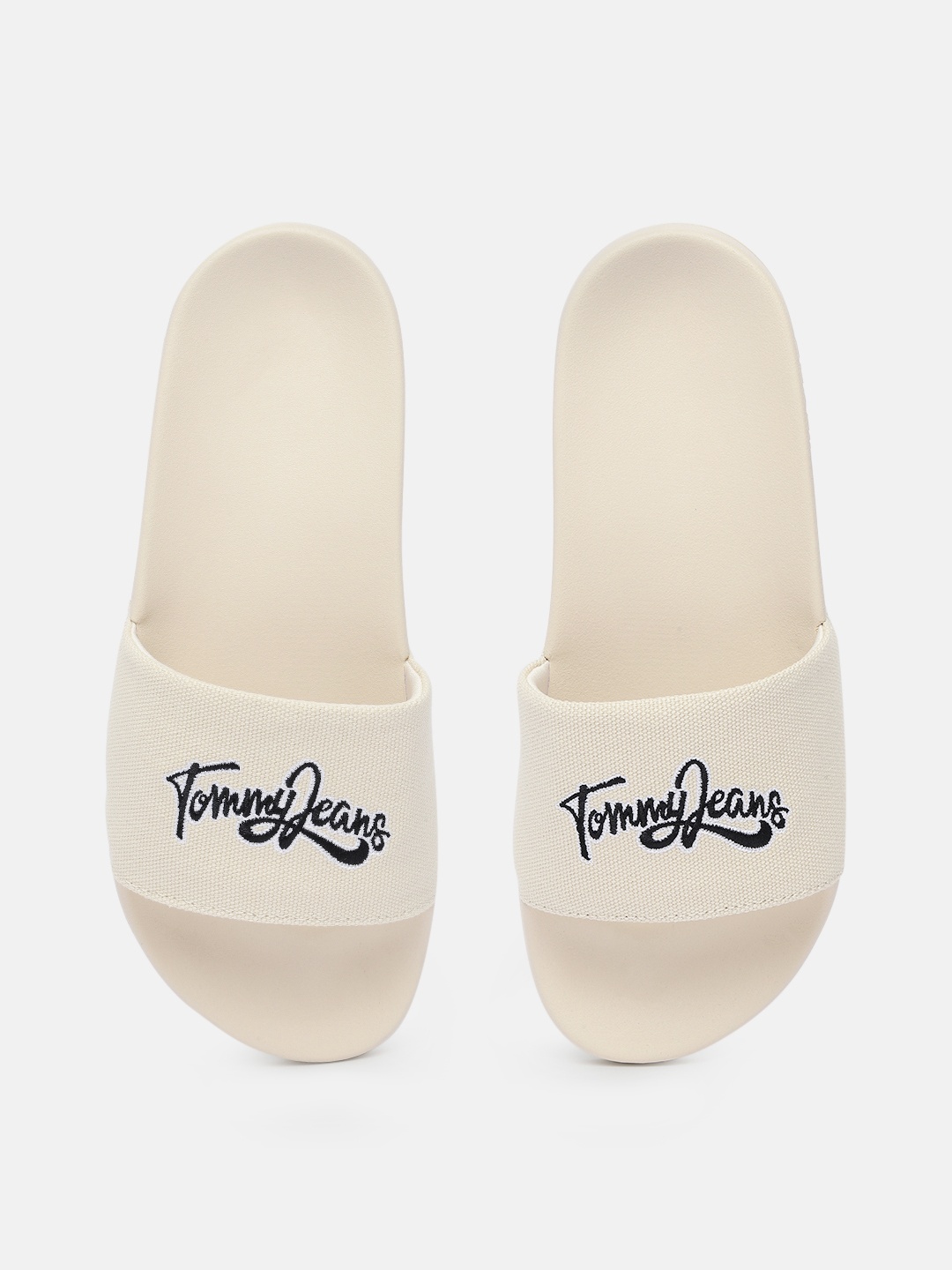 

Tommy Hilfiger Women Brand Logo Printed Sliders, Off white