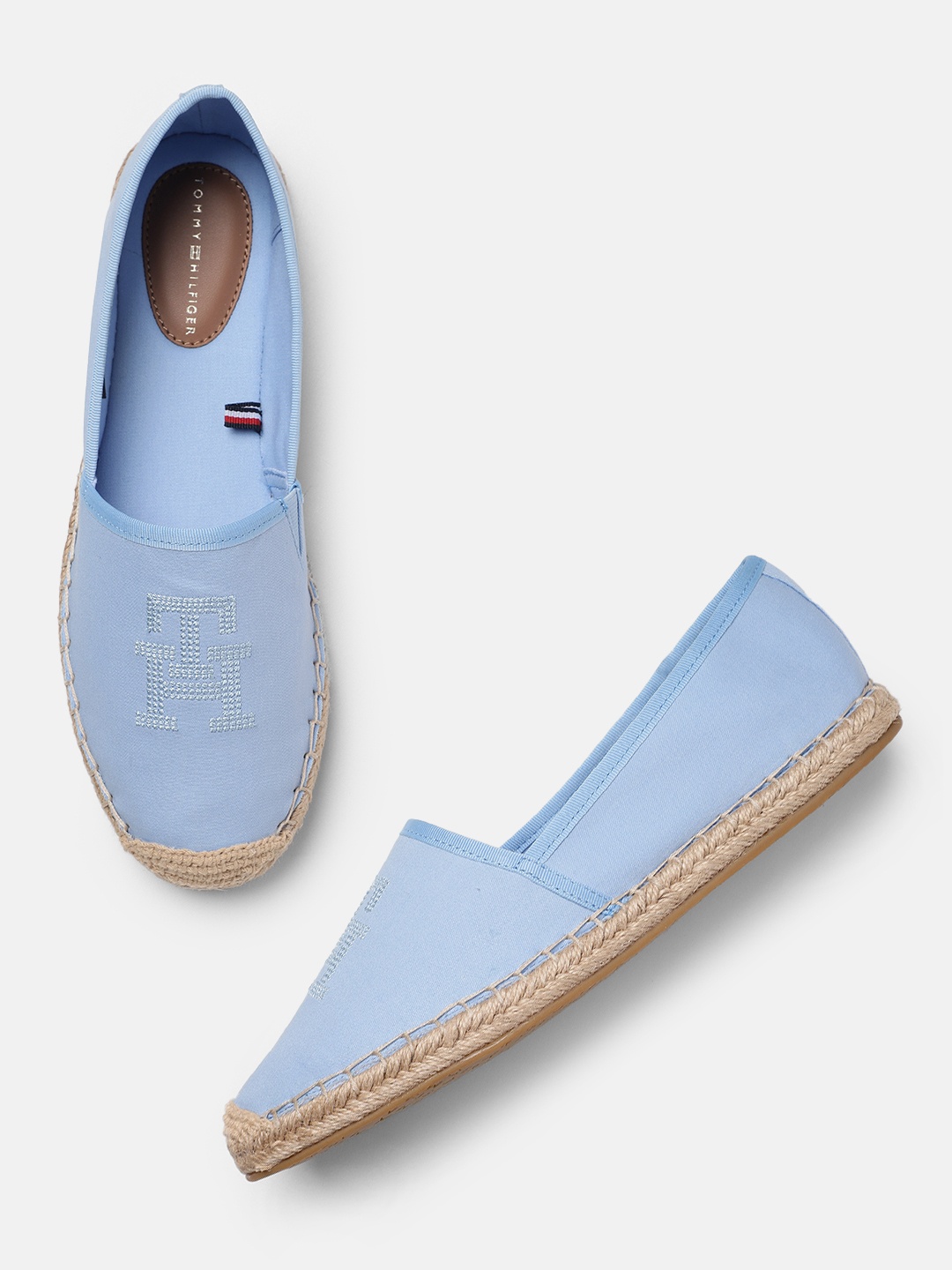 

Tommy Hilfiger Women Brand Logo Embroidered Espadrilles, Blue