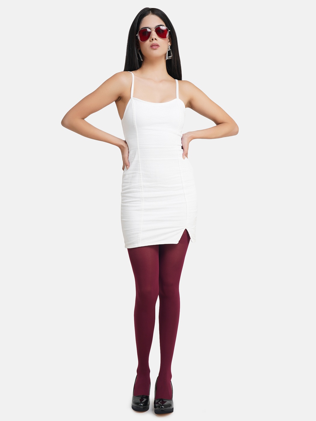 

N2S NEXT2SKIN Women Pantyhose Super Stretch Waistband Stockings, Maroon